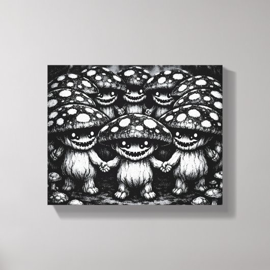 Fungus Folk • BurnsInHellによる森の生き物たち キャンバスプリント (正面)