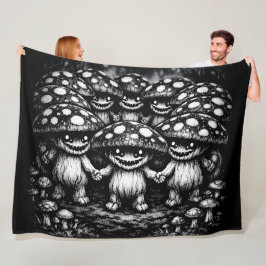 Fungus Folk • BurnsInHellによる森の生き物たち フリースブランケット