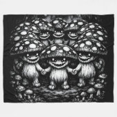 Fungus Folk • BurnsInHellによる森の生き物たち フリースブランケット (正面(横))