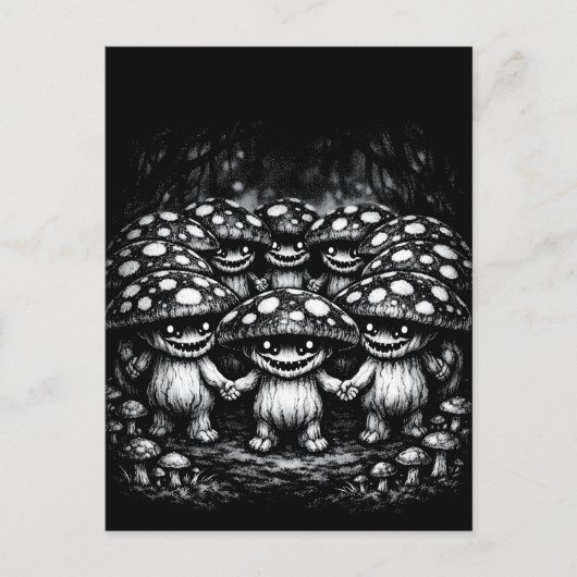 Fungus Folk • BurnsInHellによる森の生き物たち ポストカード (正面)