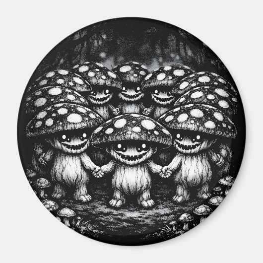 Fungus Folk •  BurnsInHellによる森の生き物たち マグネット (正面)