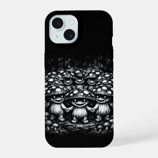 Fungus Folk • BurnsInHellによる森の生き物たち iPhone 15ケース (裏面)