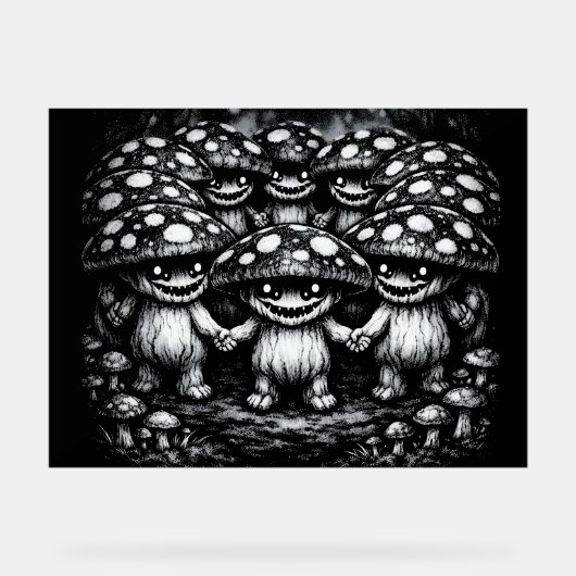 Fungus Folk • BurnsInHellによる森林の生き物たち アクリルサイン (正面)