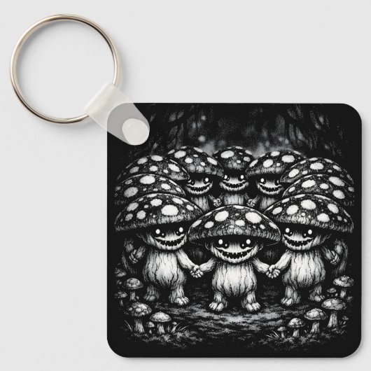 Fungus Folk • BurnsInHellによる森林の生き物たち キーホルダー (正面)