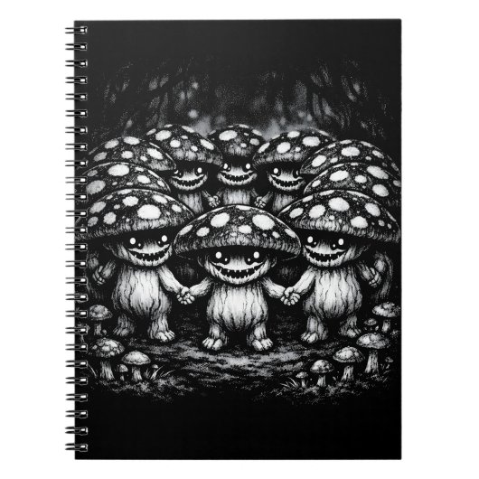 Fungus Folk • BurnsInHellによる森林の生き物たち ノートブック (正面)