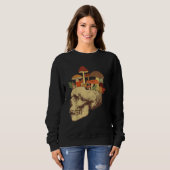 Fungus Magic Psilocybin Mushrooms Skull Face Hippi スウェットシャツ (正面フル)