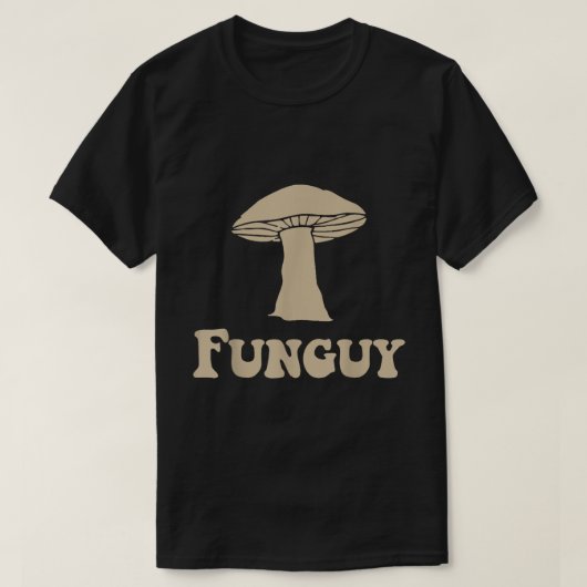 Funguy Mushroom Pun Retro Design Tシャツ (デザイン正面)