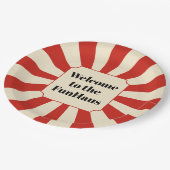FunHaus Bold Stripe Circus Party ペーパープレート (アングル)