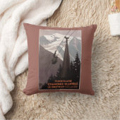 Funiculaire Le Breventのケーブル・カーポスター クッション (ブランケット)