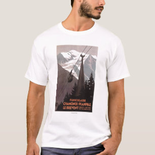 Funiculaire Le Breventのケーブル・カーポスター Tシャツ