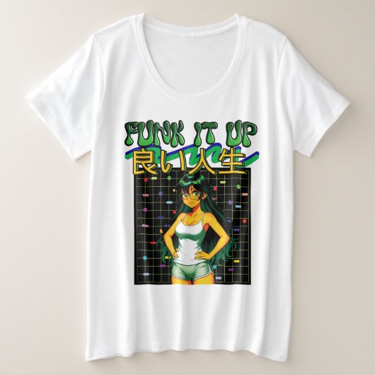 FUNK IT UP-良い人生 プラスサイズTシャツ (デザイン正面)