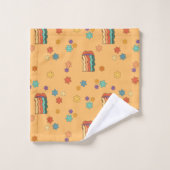 Funky 60s Towel Eclectic Boho Bath Statement バスタオルセット (ウォッシュタオル)