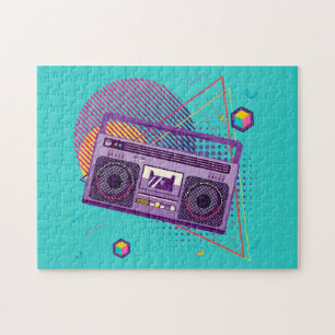 Funky 80s portable radio cassette player, boombox ジグソーパズル