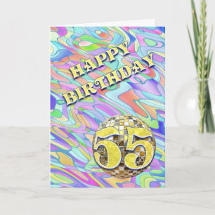 Funky abstract 55 birthday card カード