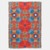 Funky Abstract Bright Colored スローブランケット (正面縦)