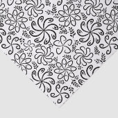 Funky black white flowers Tie 薄葉紙 (詳細)