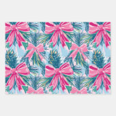 Funky Bow Pink Christmas Bow Pattern ラッピングペーパーシート (正面2)