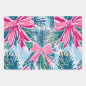 Funky Bow Pink Christmas Bow Pattern ラッピングペーパーシート (正面)