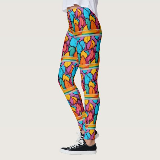 Funky bright and fun yoga pants long length レギンス (左)