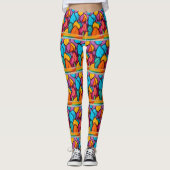 Funky bright and fun yoga pants long length レギンス (正面)