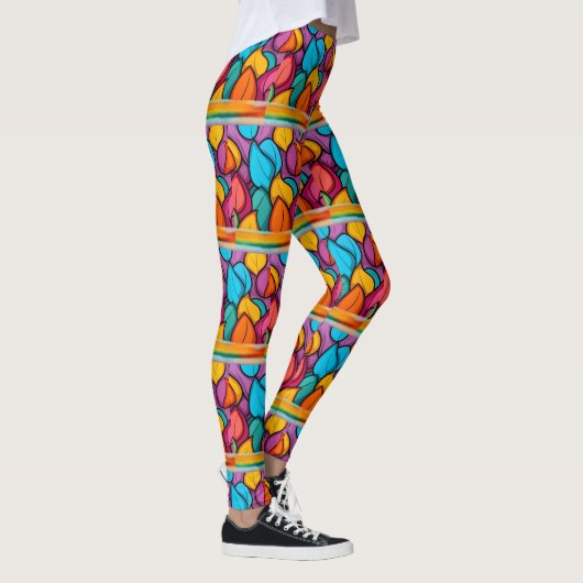 Funky bright and fun yoga pants long length レギンス (右)