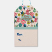 Funky Bright Retro Christmas ギフトタグ (正面)