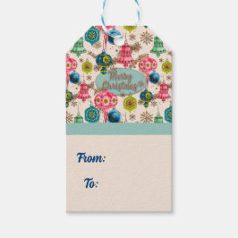 Funky Bright Retro Christmas ギフトタグ