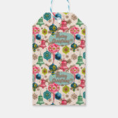 Funky Bright Retro Christmas ギフトタグ (裏面)