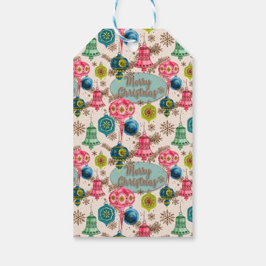 Funky Bright Retro Christmas ギフトタグ (裏面)