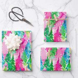 Funky Brights Christmas Tree  ラッピングペーパーシート