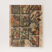 Funky Brown Abstract ジグソーパズル (縦)