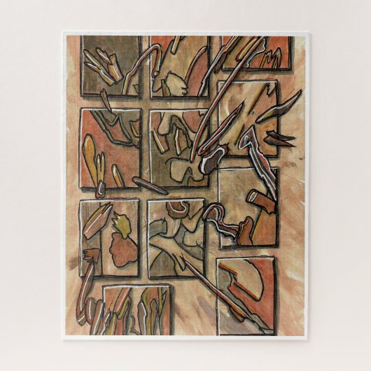 Funky Brown Abstract ジグソーパズル (縦)