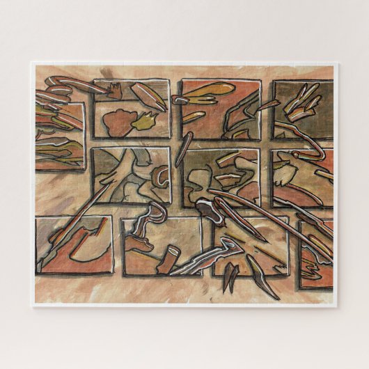 Funky Brown Abstract ジグソーパズル (横)