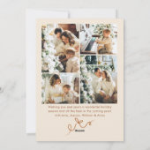 Funky Christmas Boho Beige Bow Ribbon 5 Photo シーズンカード (裏面)