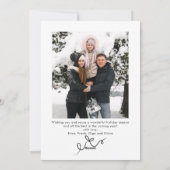 Funky Christmas Boho Black Bow Ribbon 2 Photo シーズンカード (裏面)