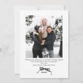 Funky Christmas Boho Black Bow Ribbon 2 Photo シーズンカード (裏面)