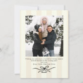 Funky Christmas Boho Black Bow Ribbon 2 Photo シーズンカード (裏面)