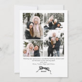 Funky Christmas Boho Black Bow Ribbon 5 Photo シーズンカード (裏面)