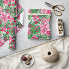 Funky Christmas Foliage Patterned  ラッピングペーパー