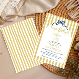 Funky Ciao Baby Hand Drawn Italian Baby Shower  招待状