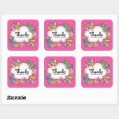 Funky Cloud Thank You Sticker スクエアシール (シート)