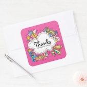 Funky Cloud Thank You Sticker スクエアシール (封筒)
