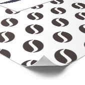 Funky Coffee Beans Pattern Frame Word Poster ポスター (角)