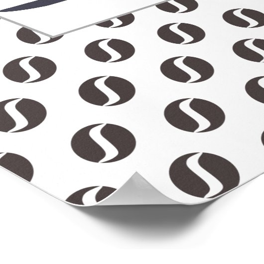 Funky Coffee Beans Pattern Frame Word Poster ポスター (角)