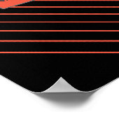 Funky Coffee Beans Plate Red Stripes Poster ポスター (角)