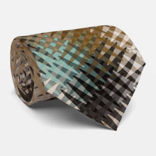 Funky Cool Multi Brown Wavy Zig Zag Pattern ネクタイ