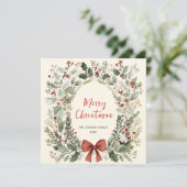 Funky Country Retro Boho Christmas Wreath シーズンカード (スタンド正面)