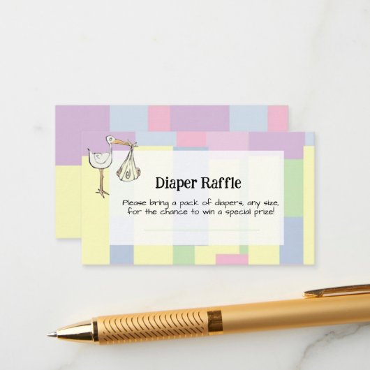 Funky Cubism Handwritten Diaper Raffle エンクロージャーカード (正面/裏面インサイチュ)