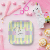 Funky Cubism Handwritten StarkDelivery Baby Shower ペーパープレート (パーティー)