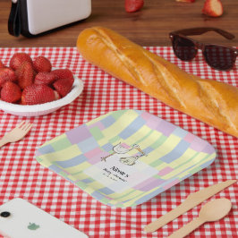 Funky Cubism Handwritten StarkDelivery Baby Shower ペーパープレート